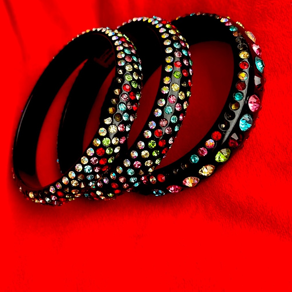 Rainbow rhinestone bracelets